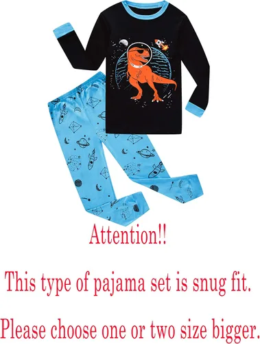 Vista 2 de Family Feeling Conjunto de pijama de 2 piezas para niños y niñas pequeñas, ropa para dormir 100% de algodón