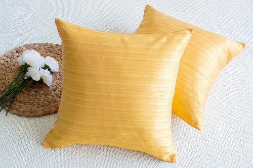 Vista 2 de The White Petals Fundas de almohada europeas color amarillo canario (seda sintética, 26 x 26 pulgadas, paquete de 2)