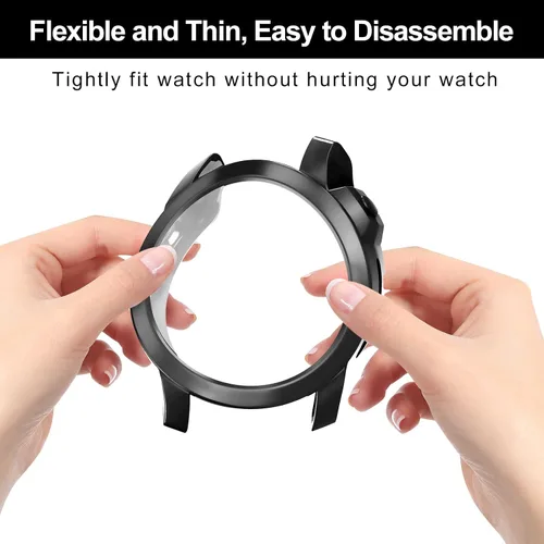 Vista 5 de Funda compatible con Garmin Fenix 7/Fenix 7 Solar/Fenix 7 Sapphire Solar Smart Watch, TPU resistente a los arañazos (no compatible con Fenix 7S/7X)