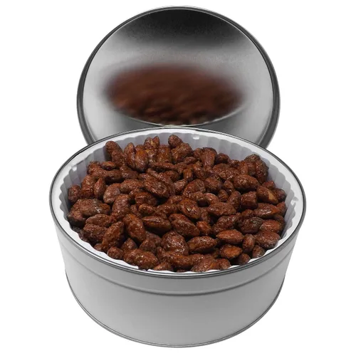 Vista 6 de Pop'N Nuts Almendras tostadas con canela, 24 onzas de nueces glaseadas dulces confitadas Roasted in a German copper kettle. Cinnamon, vanilla and