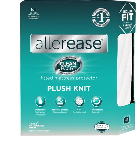 Vista 9 de AllerEase CleanBoost - Protector de colchón de punto de felpa, impermeable, barrera de partículas, equilibrio de temperatura, felpa suave, cómodo