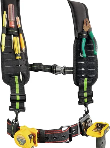 Vista 2 de Cinturón de herramientas con funda de taladro, cinturón de trabajo para electricista con clip de funda de taladro