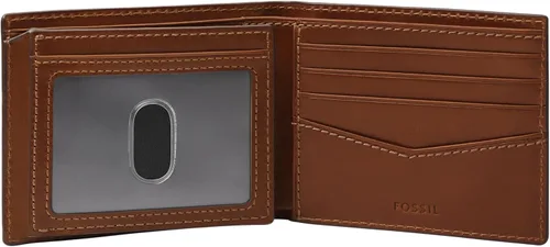 Vista 5 de Fossil Ryan - Cartera plegable de piel con bloqueo RFID y ventana de identificación abatible para hombre