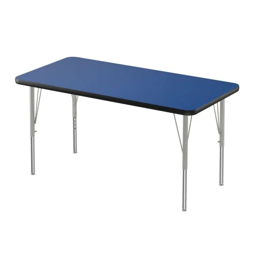 Vista 66 de Correll - Mesa rectangular de actividades para el aula de 30 x 60 pulgadas, altura ajustable (19-29 pulgadas), parte superior de granito gris, borde