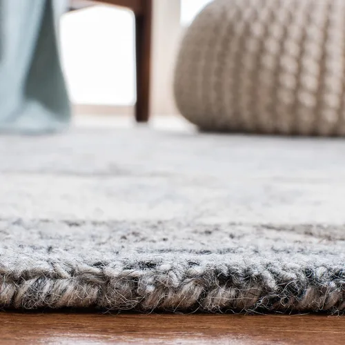 Vista 4 de SAFAVIEH Suzani Collection - Alfombra decorativa de 2 x 3 pies, gris y marfil, lana bohemia hecha a mano, ideal para zonas de alto tráfico