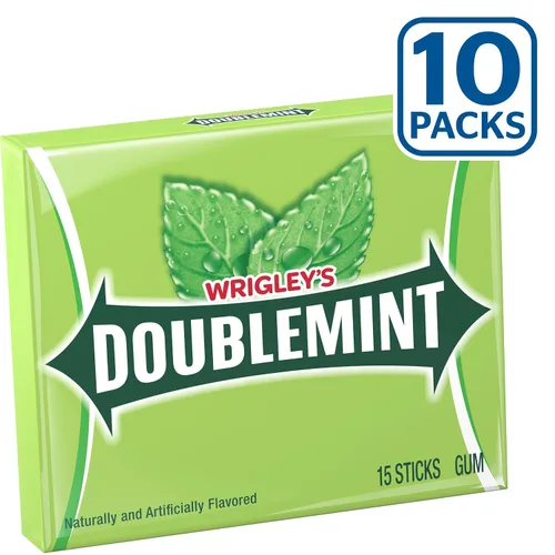 Vista 4 de Wrigley's Doublemint - Goma de mascar, 15 piezas, paquete de 10
