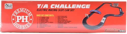 Vista 4 de Auto World/Premium Hobbies T/A Challenge Mustang VS Camaro a escala HO Set de juego de carreras de coche con ranura CP7973