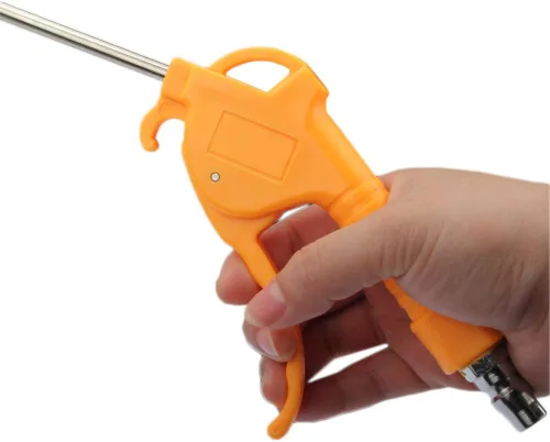 Vista 4 de Senzeal Pistola de soplado de aire con boquilla de 11 pulgadas, pistola sopladora de polvo de alta presión de acero inoxidable con punta de goma