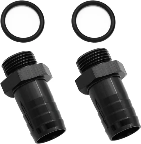 Vista 21 de Aluminio -4 AN ORB macho a 1/4 "(6.35mm) Barb Push On Manguera Adaptador Negro