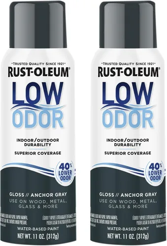 Vista 22 de Rust-Oleum - Pintura en aerosol prémium de bajo olor, gris ancla brillante Olor 40% menor que las pinturas en aerosol tradicionales, durabilidad