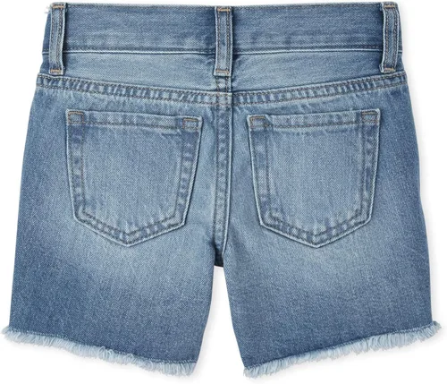 Vista 3 de The Children's Place 2 Pack Girls Distressed Denim Midi Shorts 2-Pack