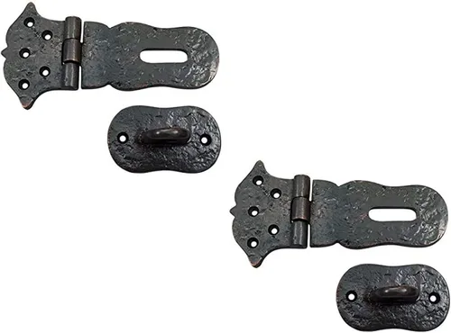 Vista 7 de Adonai Hardware Paran - Cerrojo de seguridad de hierro fundido antiguo resistente (4 pulgadas x 2 unidades, latón antiguo) para cofre del tesoro