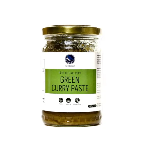 Vista 17 de Pasta de curry verde: variedades de pasta de curry tailandés Eastern Blue, pasta de curry rojo, pasta de curry amarillo y pasta de curry Panang.