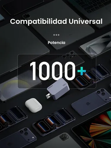 Vista 7 de UGREEN Nexode Pro 100W GaN Cargador de pared USB C, Cargador PPS compacto de 3 puertos y rápido para MacBook Pro/Air, Pixelbook, iPad, serie iPhone