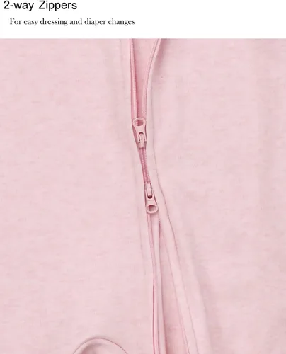 Vista 4 de Aablexema Pijama de bebé con mitones, 3 piezas, ropa de dormir de algodón con pies para bebé