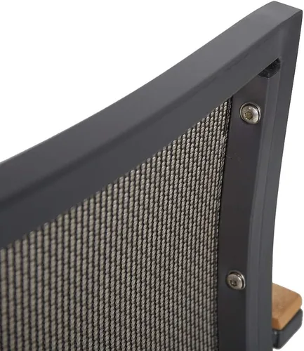 Vista 6 de LUCKYERMORE Juego de 2 sillas de comedor de metal para patio con brazos al aire libre, aleación de aluminio resistente y asiento de malla cómodo 2