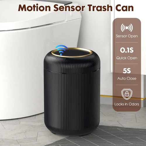 Vista 2 de Procade - Basurero automático sin contacto para baño, cubo de basura con sensor de movimiento, basurero inteligente de 3 galones / 11 L para oficina