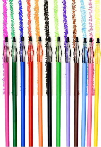 Vista 5 de 12 bolígrafos coloridos de plumas de pavo real, bolígrafos de gel de colores con puntas de cabeza de diamante, 24 repuestos, tinta brillante