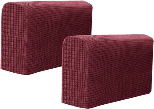 Vista 14 de RCFINE 2 fundas antideslizantes para reposabrazos de sofá, fundas elásticas para sillón, protector elástico para el hogar, oficina, sillón Beige
