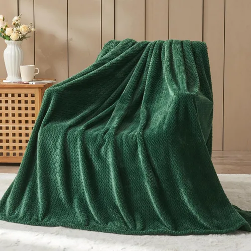 Vista 18 de NEWCOSPLAY Manta de Tiro Súper Suave Aqua Franela Sedosa Premium Fleece con Patrón de Hojas Ligera Manta de Cama para Uso en Todas las Estaciones