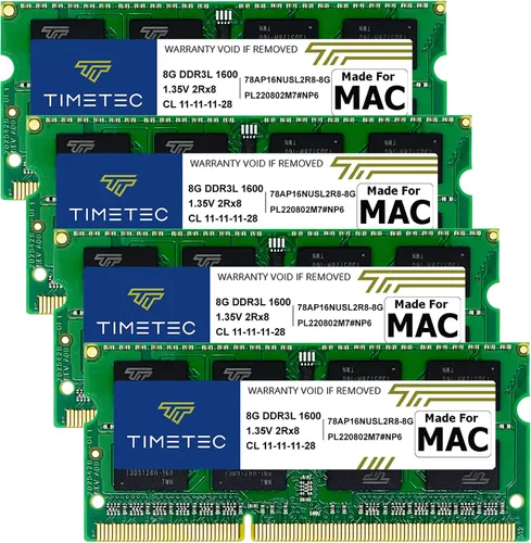 Vista 9 de Timetec 4 GB compatible con Apple DDR3L 1600MHz PC3L-12800 para Mac Book Pro (principios/finales de 2011, mediados de 2012), iMac