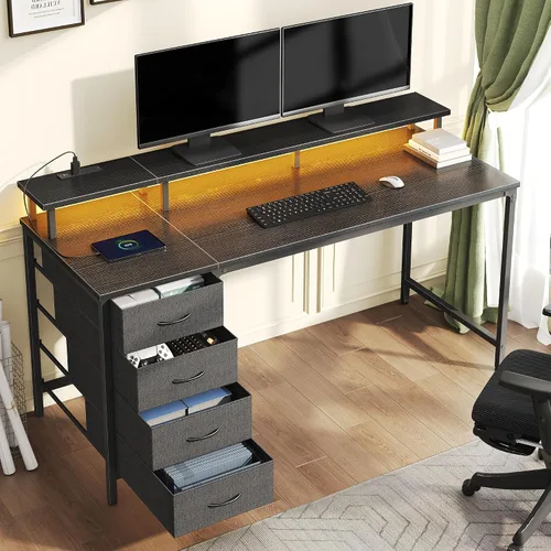 Vista 2 de DUMOS Escritorio para computadora de juegos de 40 pulgadas con cajones