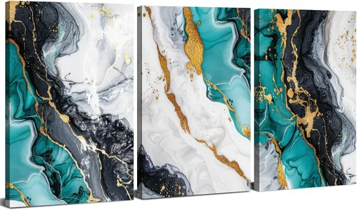 Vista 21 de AIYISU 3 piezas de arte de pared de cocina con copas de vino para decoración de pared del comedor Cuadros de copas de vino en teja, gris y oro