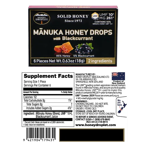 Vista 3 de [Gota de miel] UMF™10+ (MG 261+) Gotas de miel de manuka 100% naturales, verdaderamente naturales de Nueva Zelanda, 2 ingredientes premium, 12