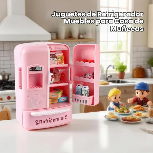 Vista 7 de Mini juguete para nevera KIMO: refrigerador de casa de muñecas para llenar el refrigerador para niños
