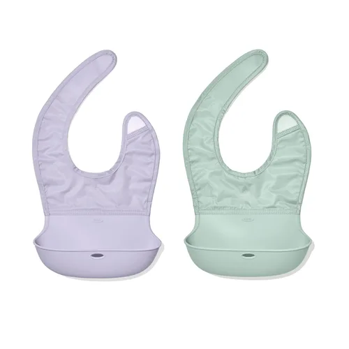 Vista 10 de OXO Tot Babero enrollable, paquete de 2, flor y anochecer