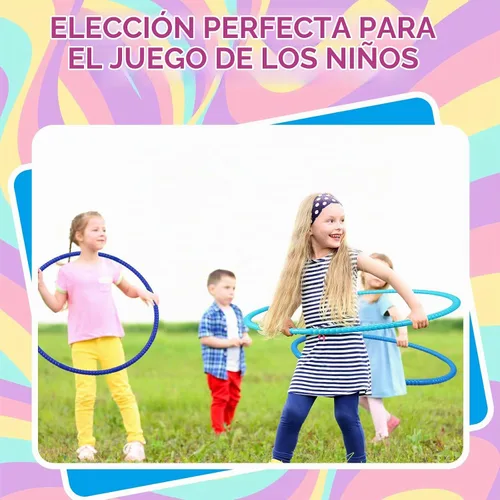 Vista 6 de Sratte 12 aros de juguete desmontables y ajustables para niños, anillo de ejercicio de color, círculo de plástico para niños y adolescentes,