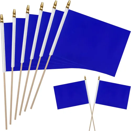 Vista 13 de WEITBF 12 Piezas Banderas Moradas Sólidas de 8×12 Pulgadas Pequeñas Banderas de Sublimación en Blanco para Bricolaje en Palo Mini Bandera Triangular