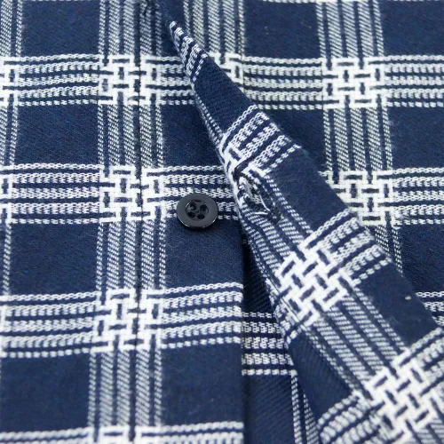 Vista 5 de Camisa sin mangas a cuadros para hombre, camisas vaqueras con botones