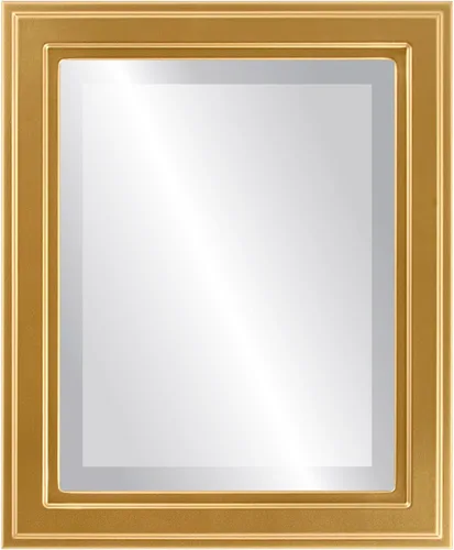 Vista 25 de OVALCREST Espejo de pared biselado rectangular para decoración del hogar, estilo Wright - Oro champán - Dimensiones exteriores de 16 x 20 pulgadas