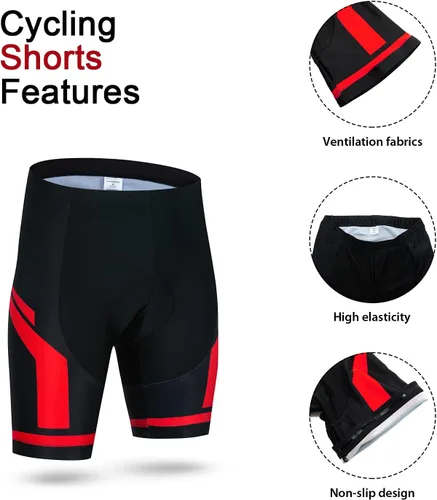 Vista 4 de Maillot de ciclismo para hombre y pantalones cortos Ciclismo Jersey Set 3 bolsillos, cojín 3D acolchado pantalones cortos de bicicleta, juego