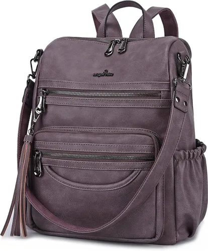 Vista 68 de Bolsos mochila monedero de piel sintética para mujer, bolsas con zíper, mochilas de hombro casuales
