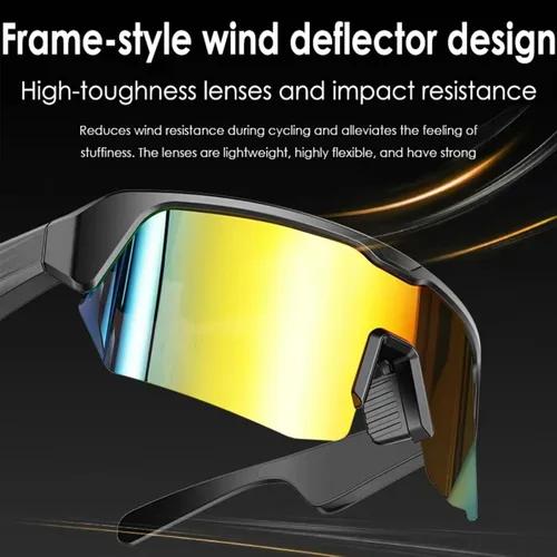 Vista 6 de Lentes inteligentes Bluetooth para ciclismo: gafas inteligentes para hombres y mujeres con micrófono integrado y altavoces de música de oído