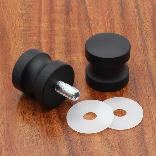 Vista 4 de Paquete de 2 manijas de puerta de cristal para ducha, doble cara (negro) Perilla de acero inoxidable para puertas de ducha de doble cara, herrajes