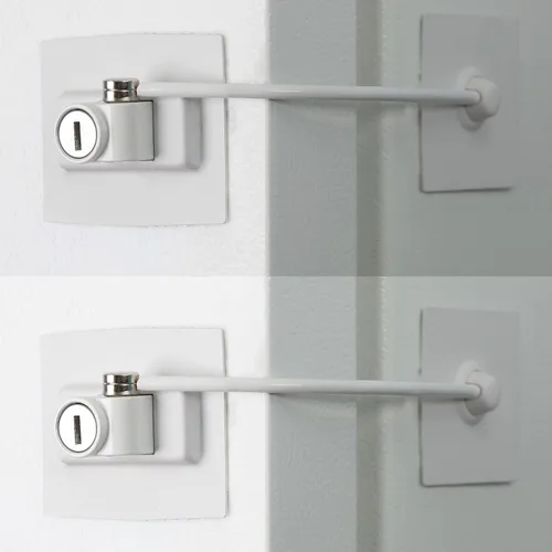 Vista 7 de Paquete de 2 cerraduras para refrigerador Guardianite Premium con cerradura con llave incorporada (paquete de 2, negro)