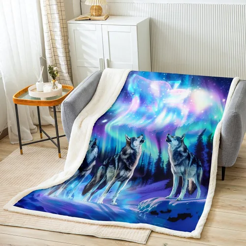 Vista 14 de Feelyou Butterfly Throw Blanket Butterflies Print Soft Fleece Sherpa Cozy Fuzzy Plush Warm Glitter Colorful Fuzzy Plush Throw Animal 40"x50" for Bed