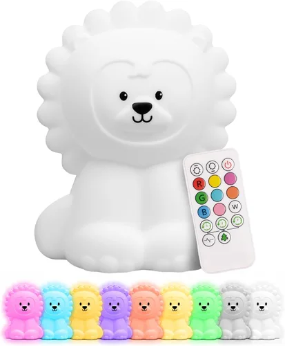 Vista 17 de Lumipets Pepper The Puppy Dog - Luz nocturna de silicona blanda para niños Bonita luz nocturna con control remoto y control táctil