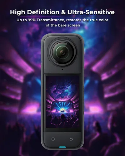 Vista 6 de JZW-Shop Protector de lente X4 con protector de pantalla para Insta 360 X4, protector de pantalla de vidrio templado para accesorios Insta 360 X4