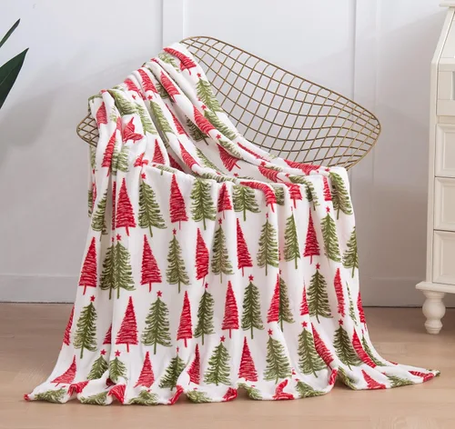 Vista 22 de Elegant Comfort - Manta de vellón muy suave y aterciopelada, con estampado navideño, a cuadros escoceses, de 50 x 60 pulgadas (búfalo negro)