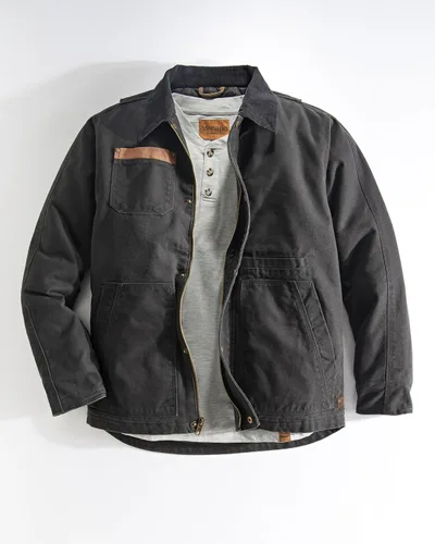 Vista 6 de Venado Chaqueta de transporte oculta para hombre, lona resistente, bolsillos de transporte ocultos