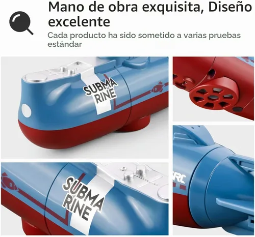Vista 6 de GoolRC Mini submarino RC, LSRC-SMI barco de control remoto impermeable buceo juguete (azul)