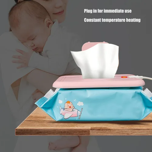 Vista 2 de Toallitas para bebés, calentador de toallitas de viaje, termostato portátil, temperatura USB, calentamiento rápido, toallitas calentadoras para uso