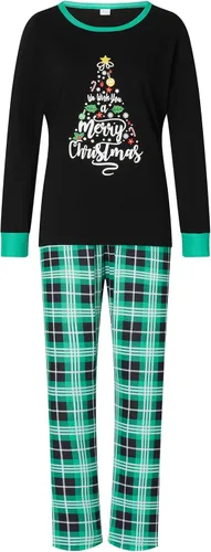 Vista 5 de WakeUple Pijamas de Navidad a juego para la familia, conjuntos de pijamas de Navidad clásicos rojos para mujeres, hombres, niños, perros y bebés