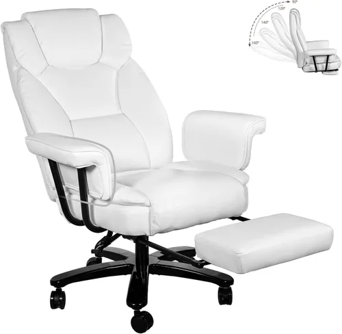 Vista 10 de Silla de oficina reclinable con reposapiés, sillas de escritorio de oficina en casa grandes y altas, 400 libras con respaldo alto, asiento ancho