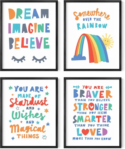 Vista 8 de HAUS AND HUES Citas inspiradoras para niños (marco beige, inspiradoras, 8 pulgadas de largo x 10 de ancho)