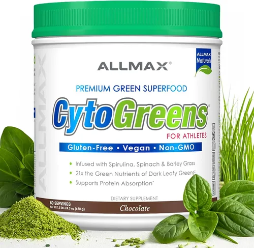 Vista 13 de ALLMAX CytoGreens Super Greens en polvo, té verde de bayas de acai, 60 porciones